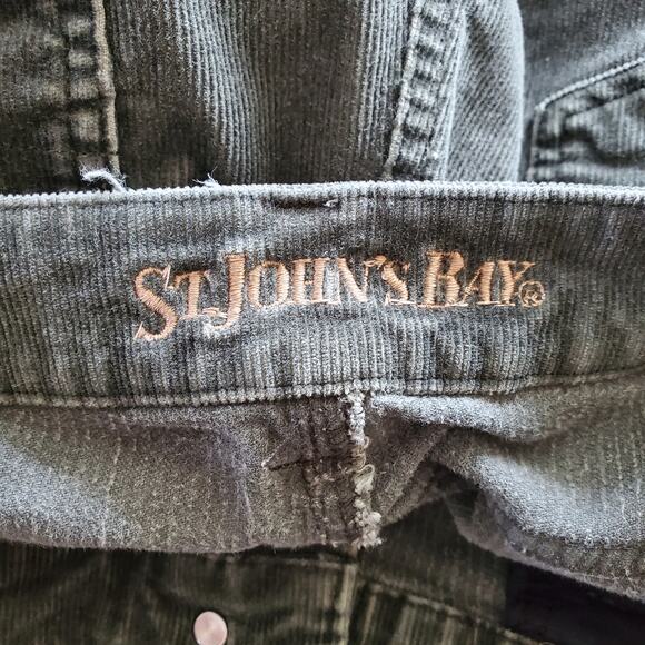 St. John's Bay Olive Green Corduroy Boot Cut Pants 10 - Picture 6 of 7